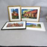 Martin Bradshaw, 4 watercolours, building studies, all framed (4)