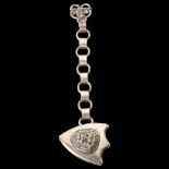 An Ecclesiastic Clergy white metal cloak chain/clasp, with lion's head on shield, length 14cm Some