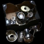 A quantity of silver plated tea and coffee ware (boxful)