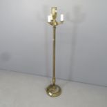 A modern brass standard lamp by Stiffel. Height to bayonet 138cm.