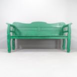 A painted pine bench. 187x97x47cm