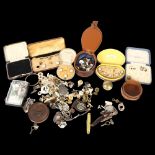 Various mother-of-pearl studs, cufflinks etc