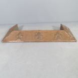 An antique French style copper fire surround, with Fleur de lis repousse' decoration. 97x10x35cm