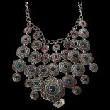 LUCKY BRAND - a Moorish design circular interwoven design 7-strand drop pendant necklace, set with