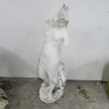 A stone garden statue, study of a nude woman in the classical style. Height 76cm