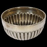 An Edward VII silver sugar bowl of half fluted form, maker's marks for Mappin & Webb, hallmarks