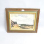 Muriel Procter, oil on canvas, coastal scene, signed, 25cm x 35cm, framed Good original condition,