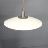 A Scandinavian late 20th century aluminum pendant lamp, diameter 39cm Good condition, light