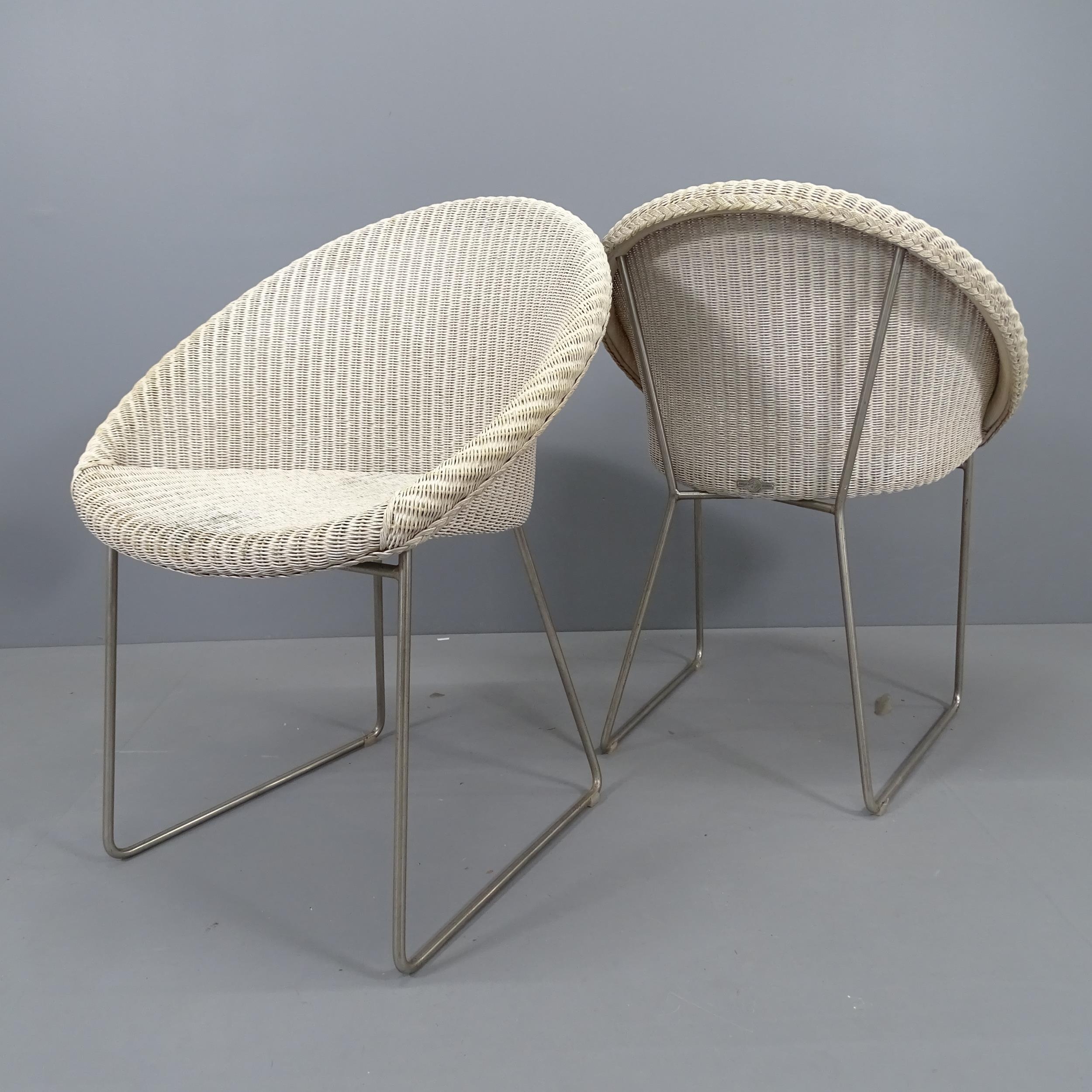 A set of six Vincent Shepperd Gipsy wicker dining chairs on stainless steel sled base. RRP £495 - Image 3 of 3