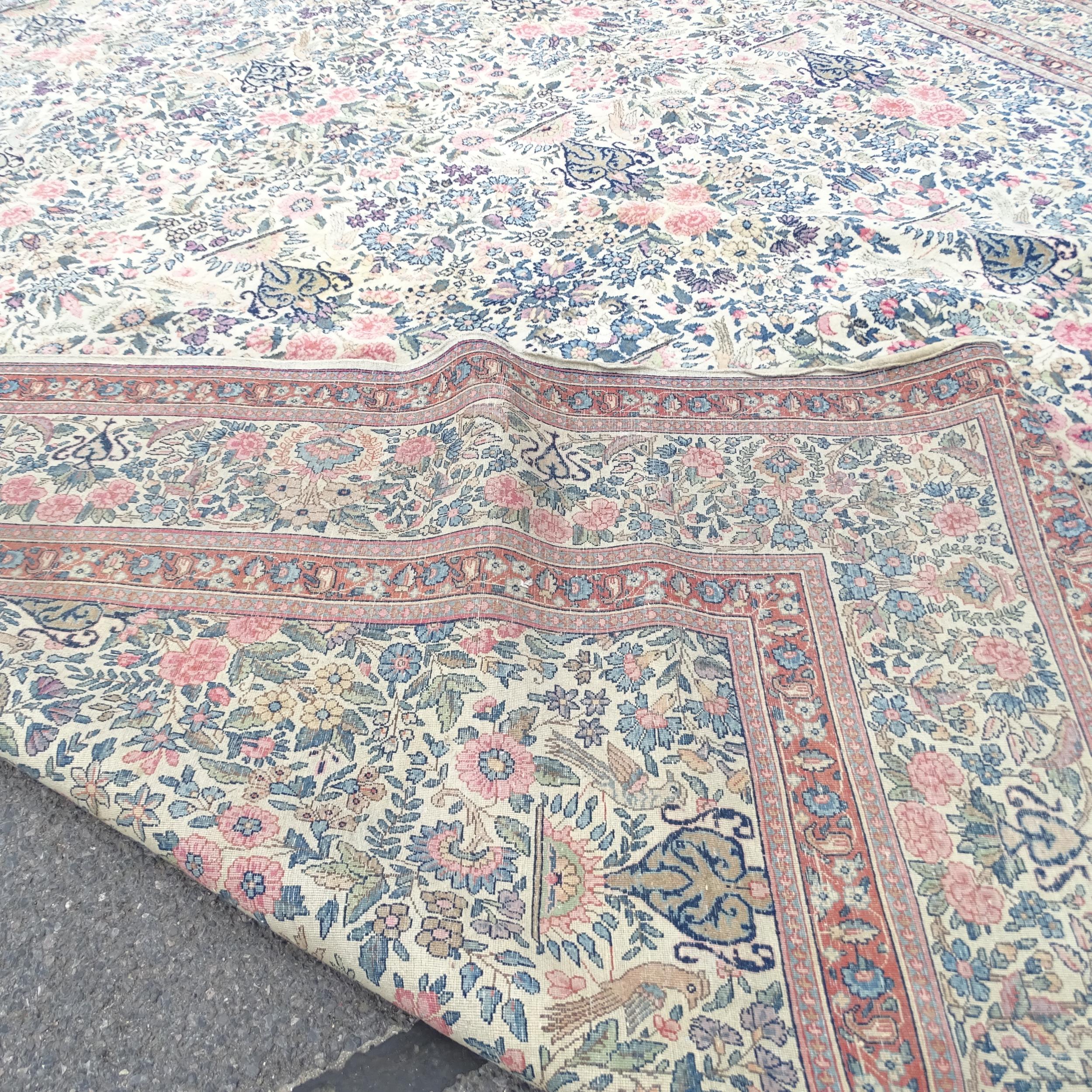 A large cream ground Persian style carpet. 439 x 315cm - Image 2 of 2