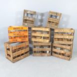 Eight various brewery crates, marked Whitbread and Henekeys ltd, largest 45x38x33cm, and five