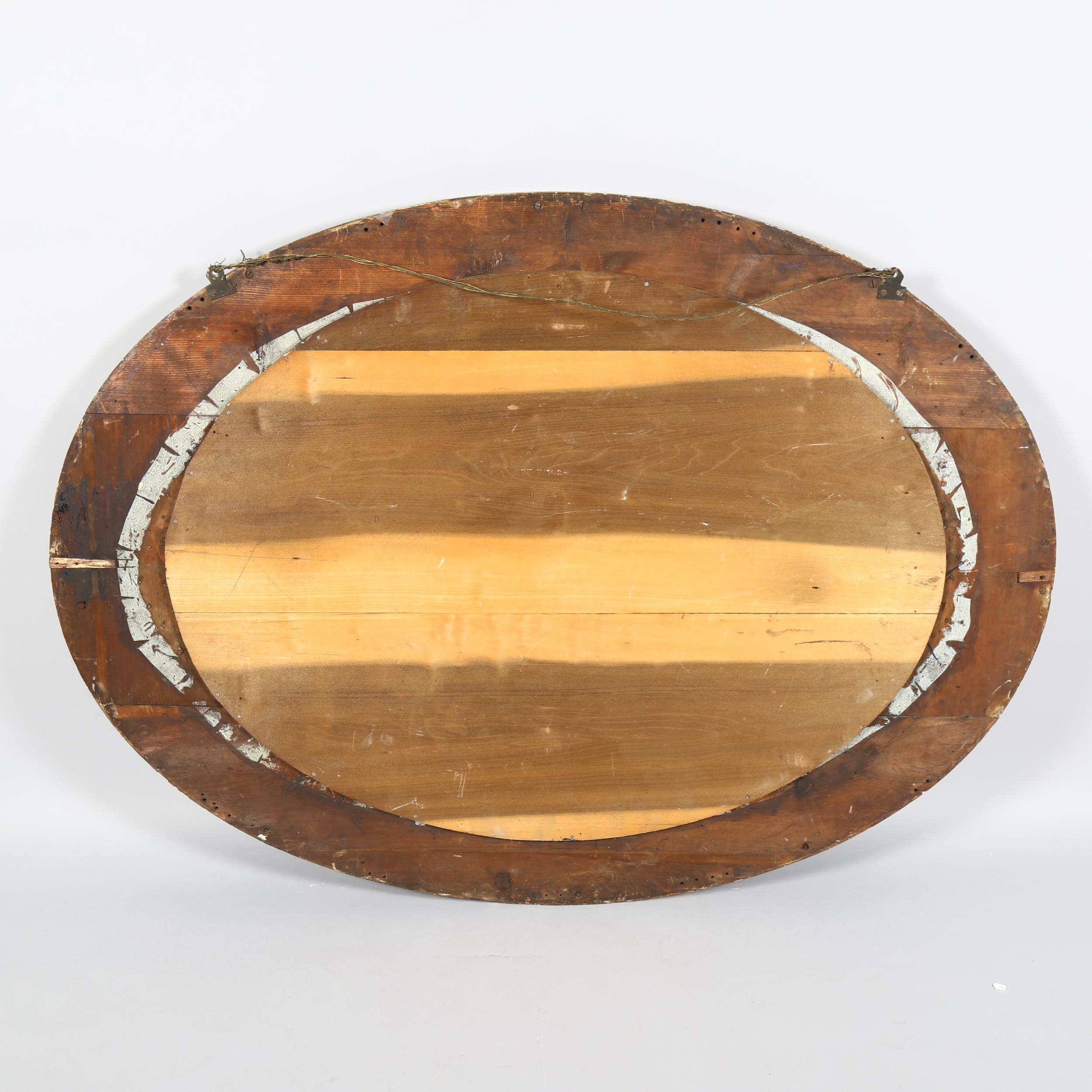 A large oval gilt-framed wall mirror, with inset oxidised mirrored surround, overall measurements - Image 7 of 8