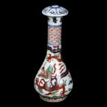 A Chinese porcelain handle with painted sea dragon design, length 14cm Perfect condition