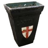 A Victorian City Of London cast-iron wall-mounted litter bin, height 60cm