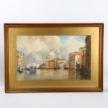 A 19th century watercolour, Venice canal scene, unsigned, framed, overall 47cm x 68cm Slight