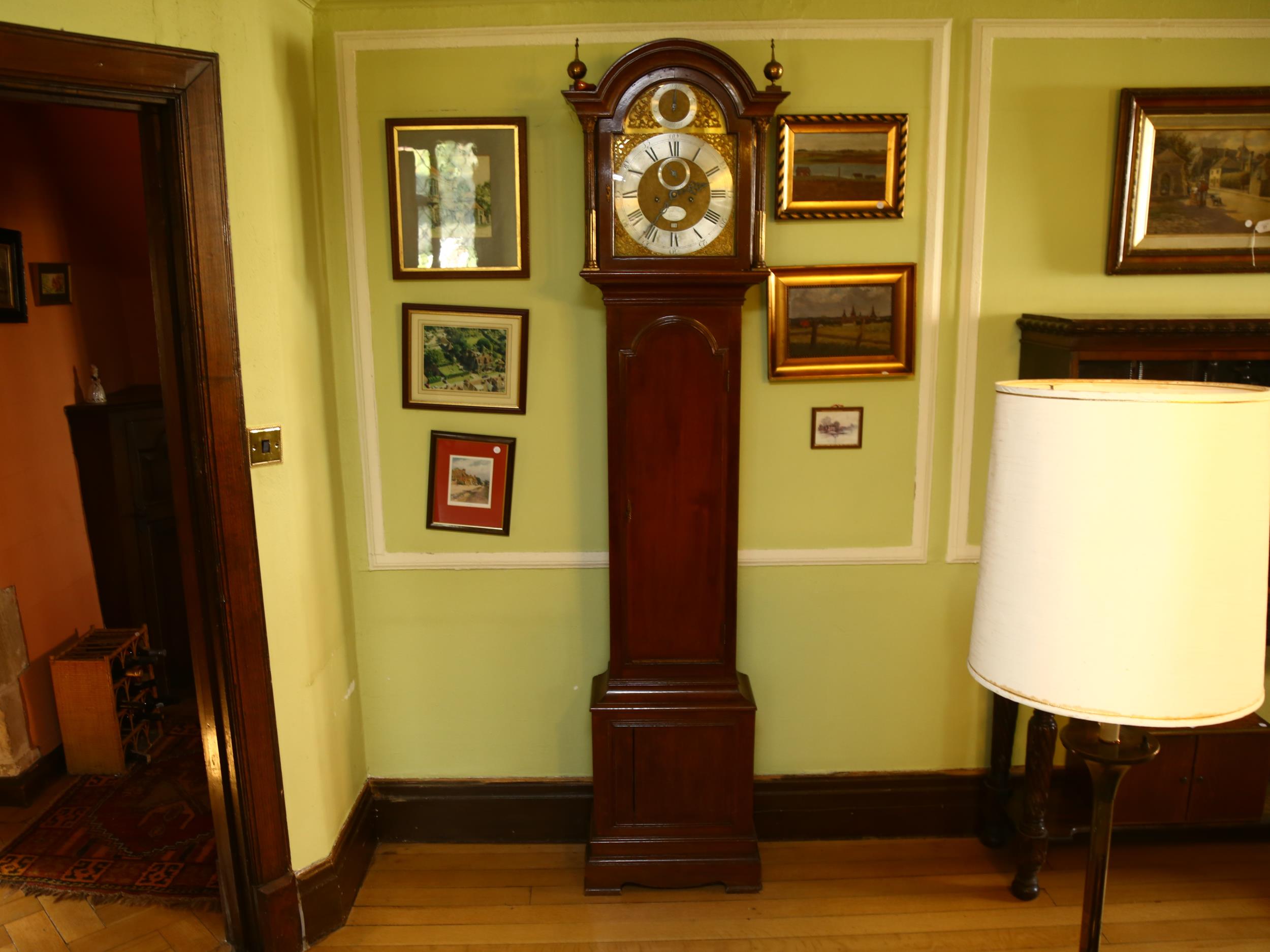 A 19th century oak-cased 8-day longcase clock, Joseph Barber of London, the 12" arch-top dial having