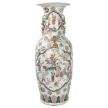 A 19th century Chinese famille rose porcelain vase, height 64cm, A/F Vase has been broken into