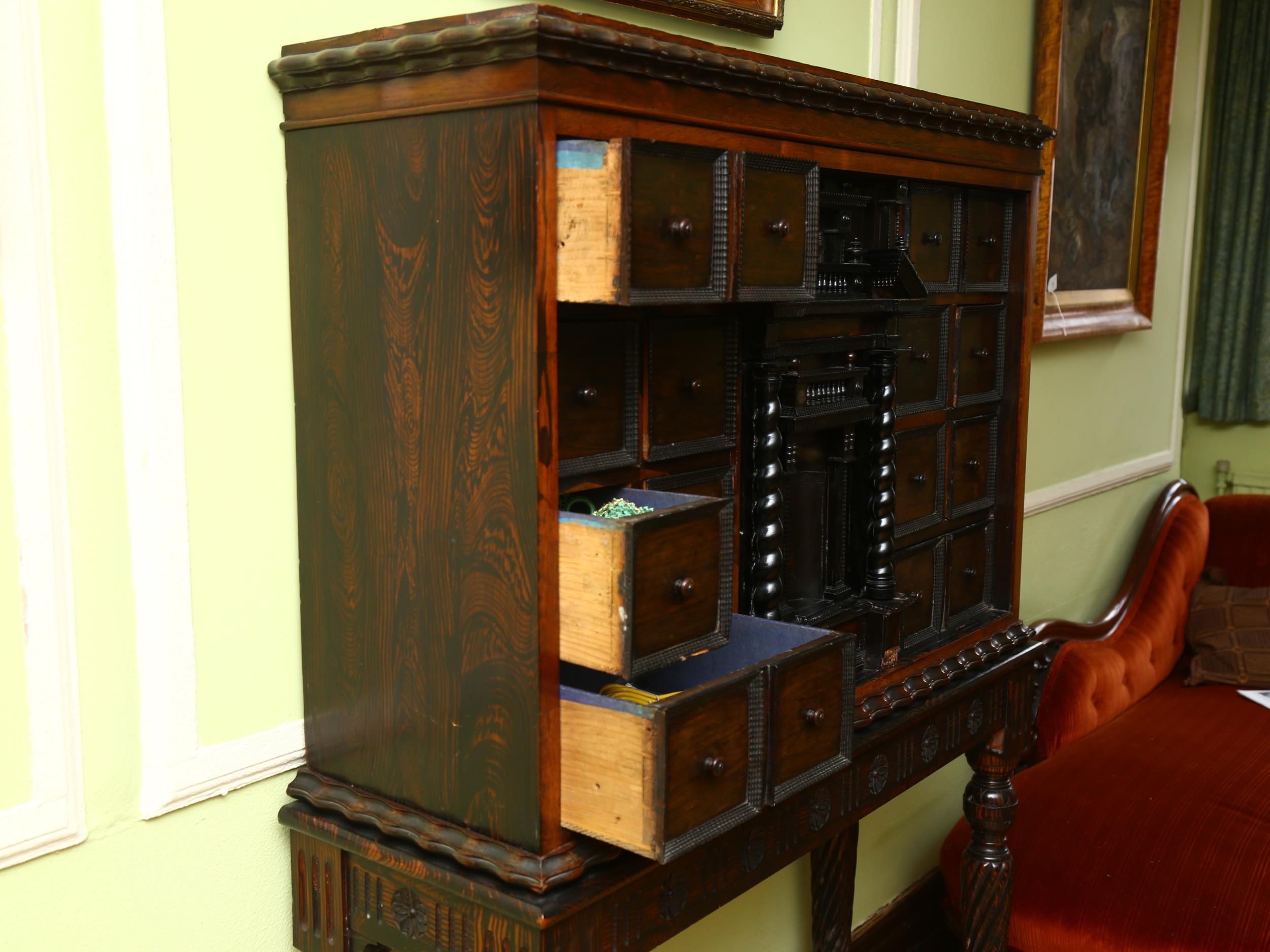 An 18th century Continental rosewood cabinet on stand, possibly Spanish or Portuguese, the central - Image 6 of 7