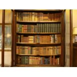 A quantity of Antique leather-bound books, with gilded and embossed spines, including The Railways