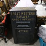 Great Western Railway Goods Offices letterbox in solid cast-iron, height 87cm, width 46cm, depth
