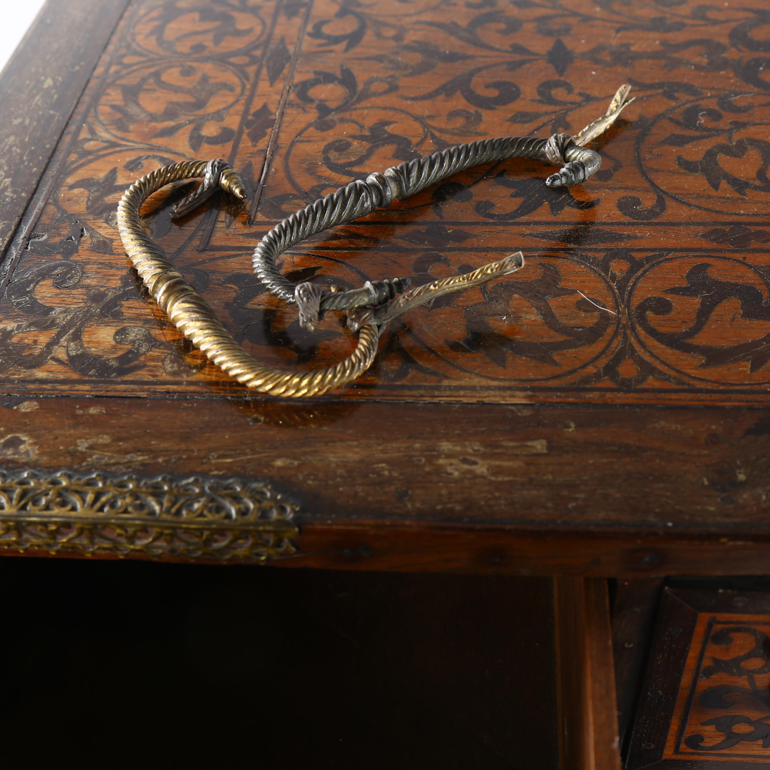 An Indo-Portuguese cabinet on stand (Contador), late 17th century, possibly Old Goa, brass-bound - Image 15 of 19