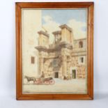 A 19th century watercolour, the Temple of Minerva and Le Colonacce, indistinctly signed Cejigli?,