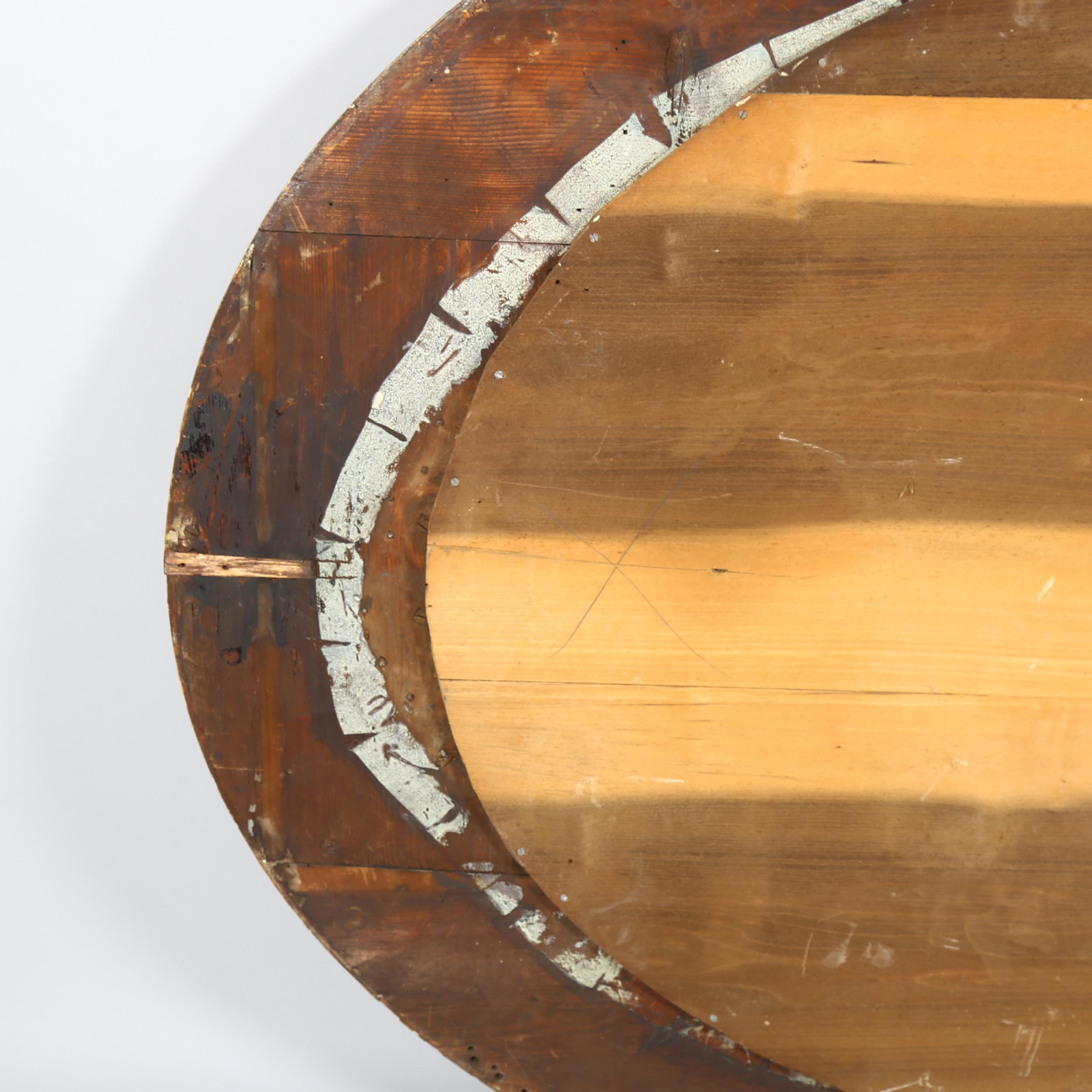 A large oval gilt-framed wall mirror, with inset oxidised mirrored surround, overall measurements - Image 8 of 8