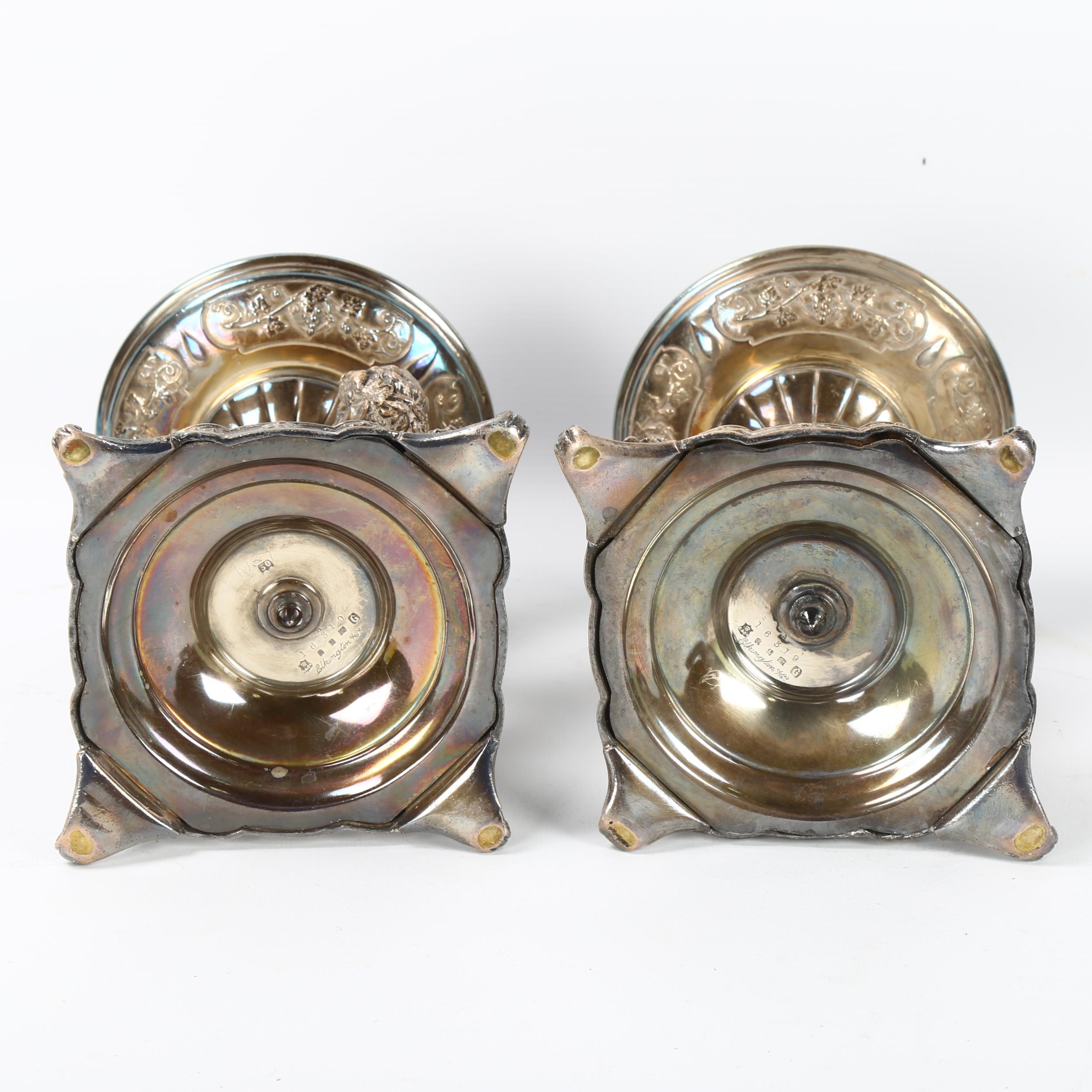 ELKINGTON & CO - a pair of 19th century silver plate table centres, circa 1883, Bacchanalian putti - Image 5 of 6