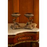 ELKINGTON & CO - a pair of 19th century silver plate table centres, circa 1883, Bacchanalian putti