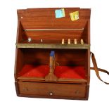 A mahogany gun box with drawer below, length 50cm