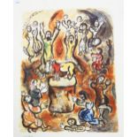 Marc Chagall, The Adoration Of The Golden Calf, limited edition colour print with impressed