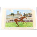 John Skeaping and Kenneth Rowntree, Ballymoss winning the George VI Stakes, lithograph printed by