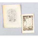 Fingestein, etching, signed and numbered in pencil, ex Libris for Ludwig Scherk plus 1 other book