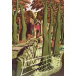 Simon Palmer, The Small Farmer and the Large Farm Worker, colour lithograph, signed in pencil, no.