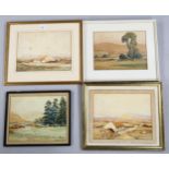 Maurice Canning Wilks, 4 Irish landscapes, watercolour, signed, framed (4) Paper discolouration