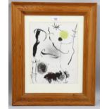 Joan Miro, abstract, original lithograph for XXth Siecle no. 24 1964, 31cm x 24cm, framed Good