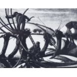 Clare Leighton, February lopping, wood engraving 1933, image 20cm x 25cm, and lily 1935 (1 framed