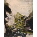 Zao Wu-Ki, abstract landscape, lithograph for XXth Siecle 1971, plate 30cm x 24cm, framed Good