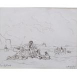 Edward Duncan (1803-1882), ink on paper, Beachy Head, signed and dated 1878 lower right, titled with