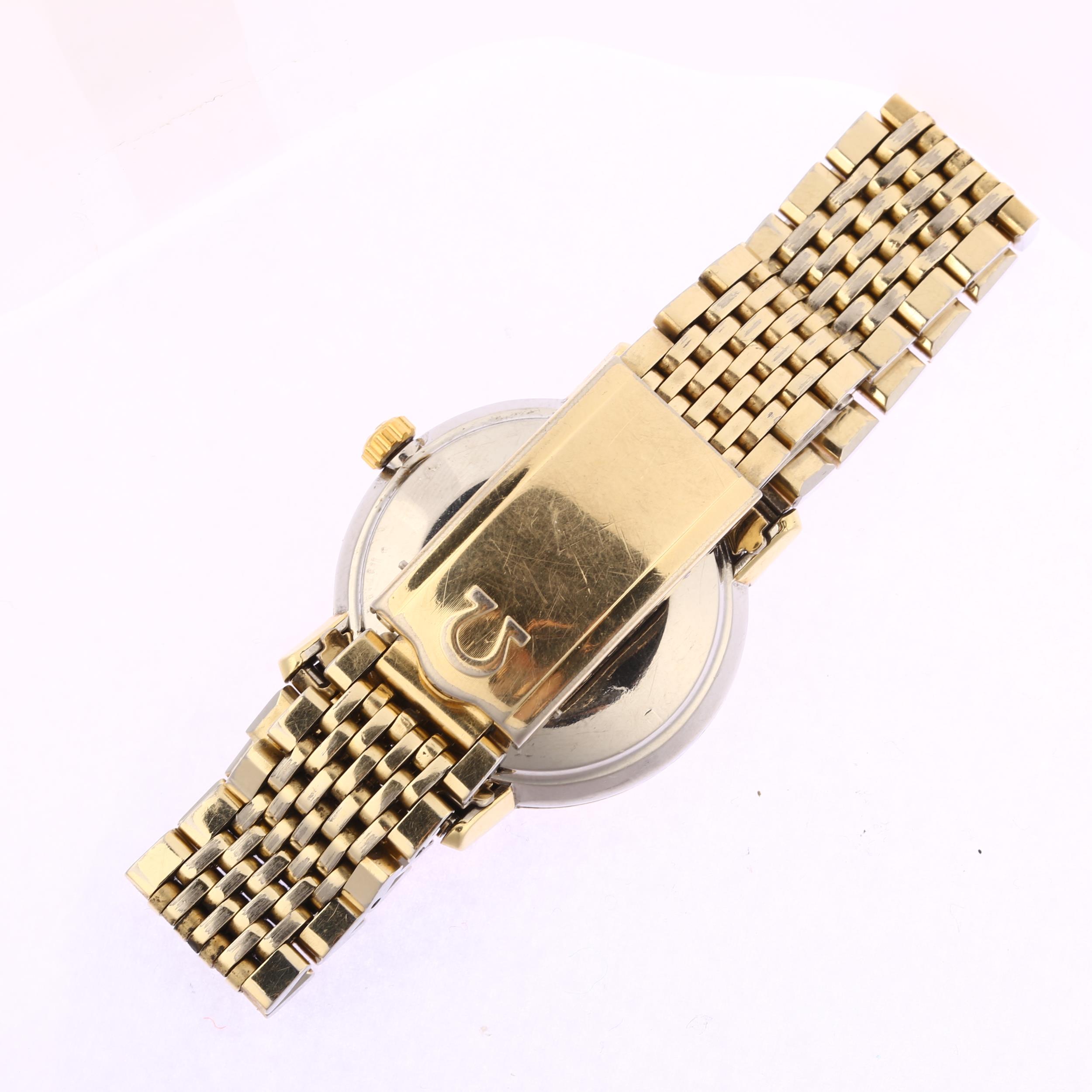 OMEGA - a gold plated stainless steel Seamaster De Ville automatic bracelet watch, silvered dial - Image 3 of 5