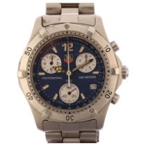 TAG HEUER - a stainless steel Professional 200M quartz chronograph bracelet watch, ref. CK1112, blue
