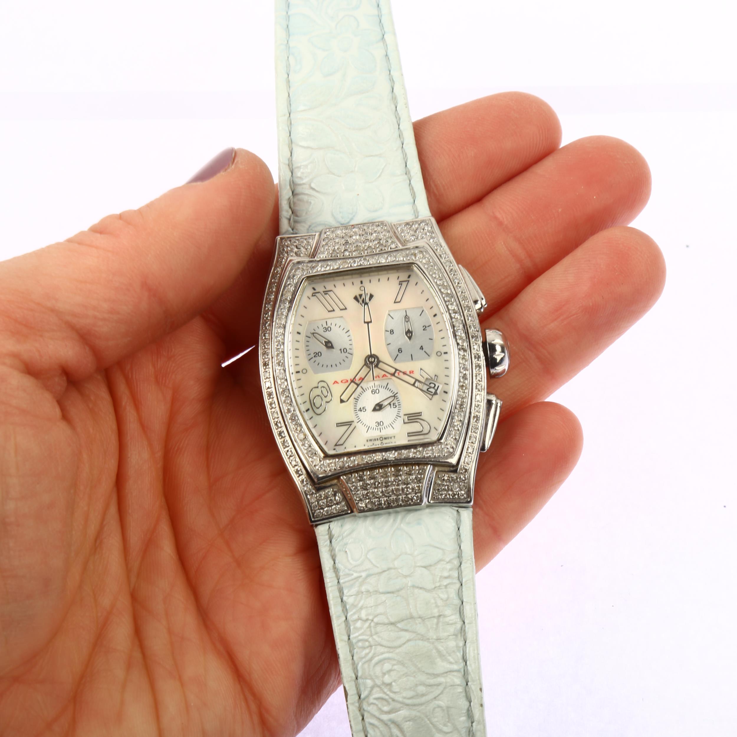 AQUA MASTER - a lady's stainless steel Sam 11 quartz chronograph wristwatch, mother-of-pearl dial - Image 5 of 5