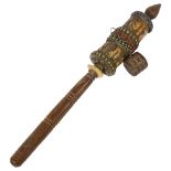 A Tibetan prayer wheel, L27cm