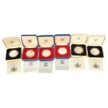 6 cased Royal Mint proof commemorative crowns