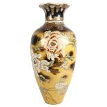 A large Japanese vase with painted and gilded floral decoration, 64cm