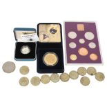 A cased 1970 pre-decimal coins collector's set, 11 two pound coins, various dates including 1986,