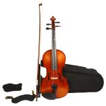 A modern half-size violin, cased, L32cm The violin is in good condition, there are very few signs of