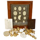 A collection of Grand Tour intaglios, including a partially framed set The framed set - has 1