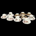 Cauldon Ltd, Brown Westhead Moore & Company, 3 coffee cans and 4 saucers, gilded and floral