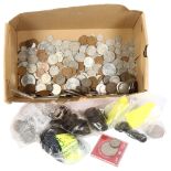 A boxful of British pre-decimal coinage, Irish coins etc